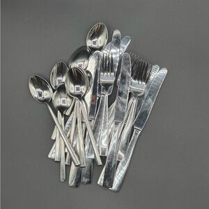 24pc Stainless Steel Flatware Set – Oneida Forks&Knives + Cambridge 18/10 Spoons